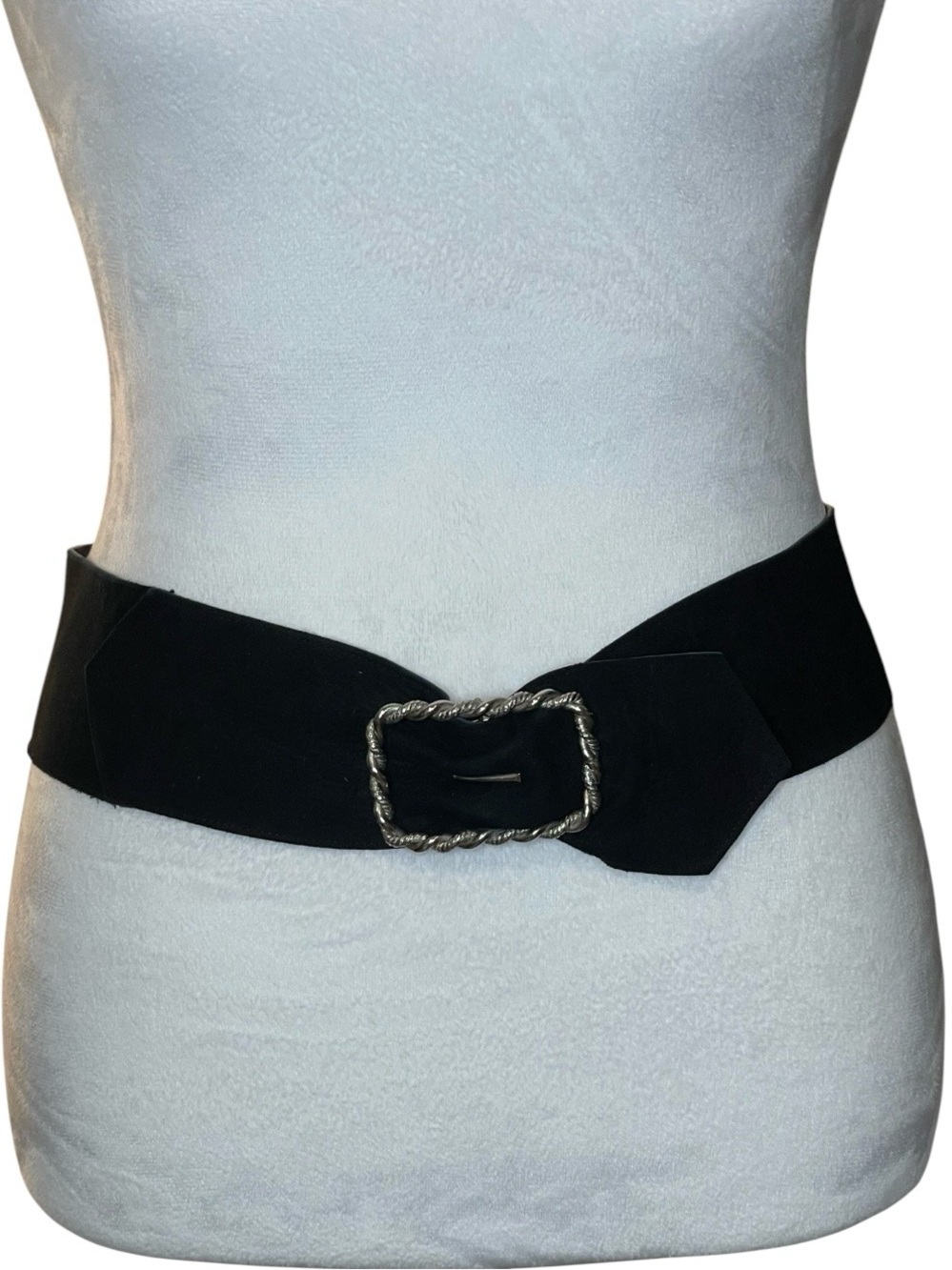 Vintage 80s Samar Suede for Scully. Black Wide Statement Belt Sz 32